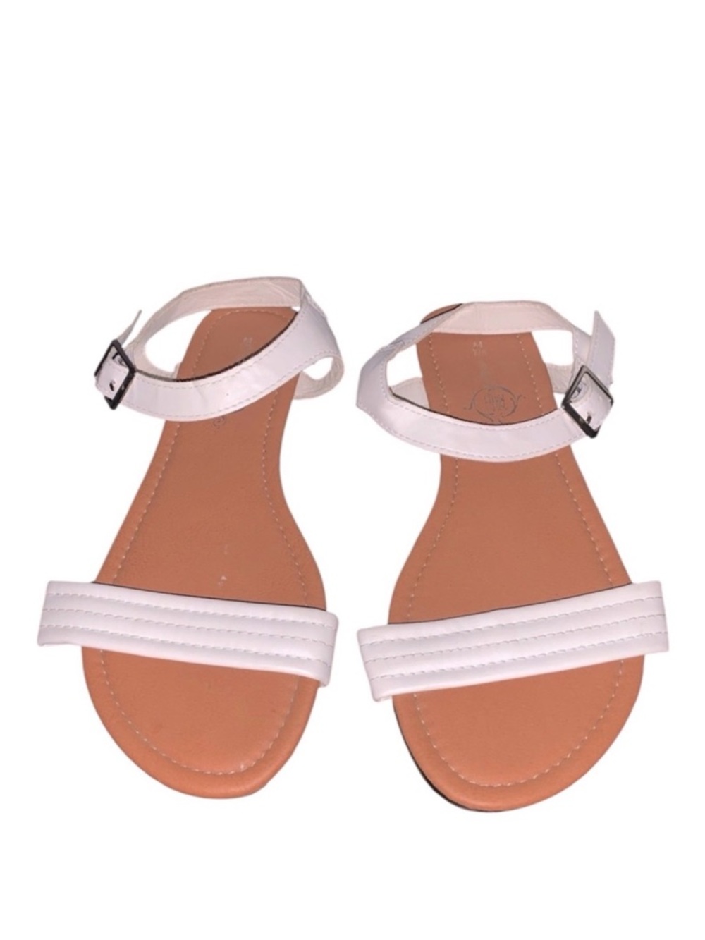 SOLD!! White Ankle-Strap Women’s Sandals with Buckle